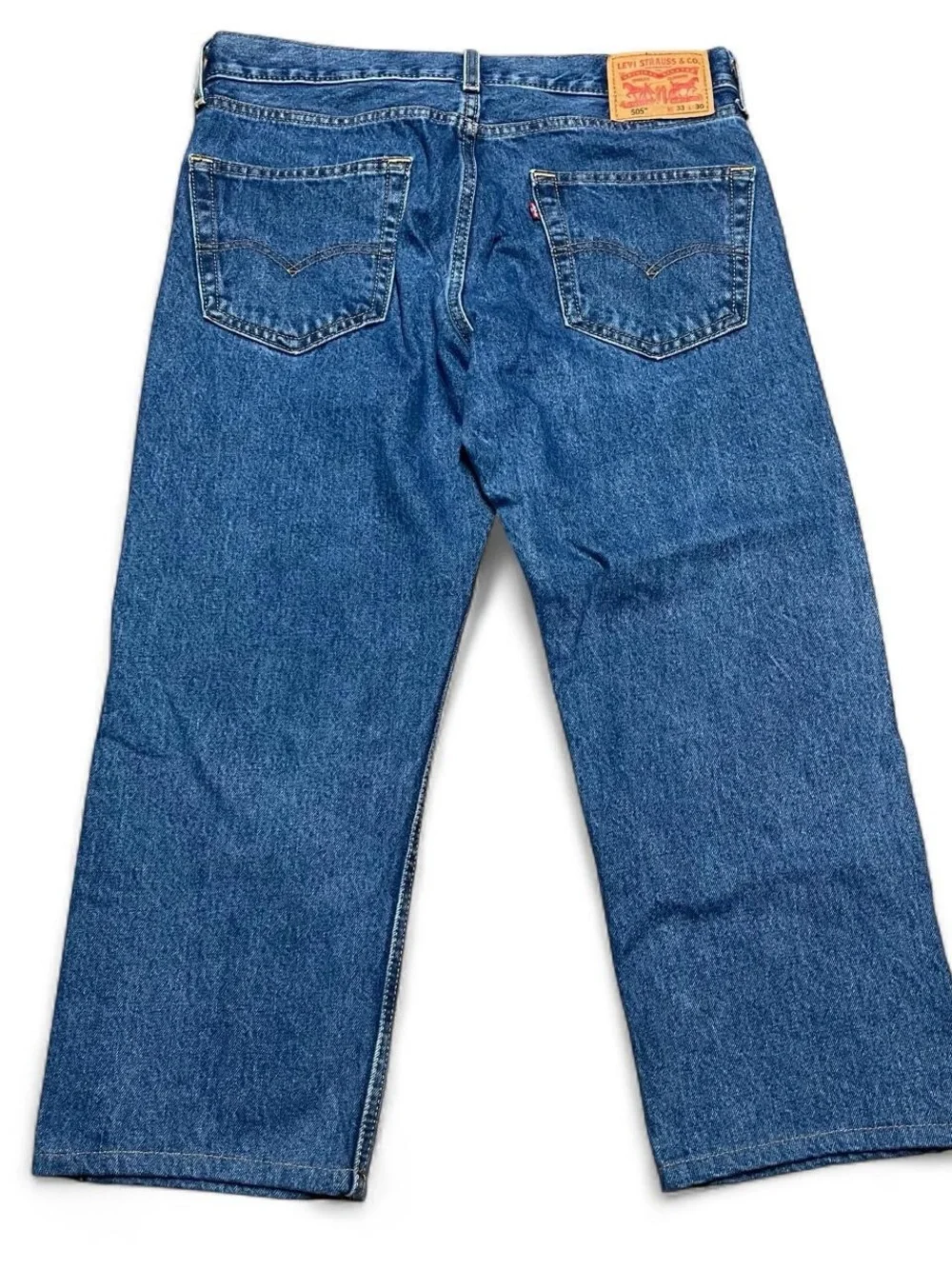 Levi's 505 Regular Fit Jeans Mens 33x23 Blue Rugged Medium Wash Straight Leg